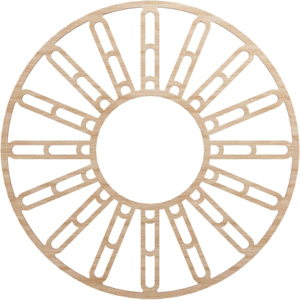 Ekena Millwork Hale Wood Fretwork Pierced Ceiling Medallion, Alder, 34"OD x 12 3/8"ID x 1/4"T CMWP34X34X0250HHAL - main
